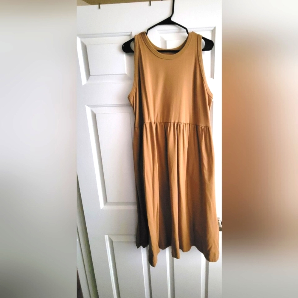 A New Day Tan Midi Dress With Pockets